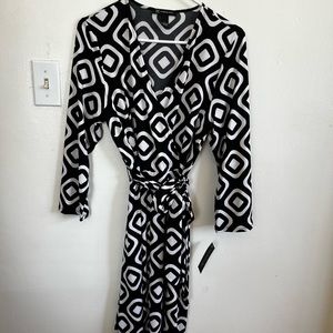 Women's INC Visionaire Diamond Geometric Midi Dress Size L NWT